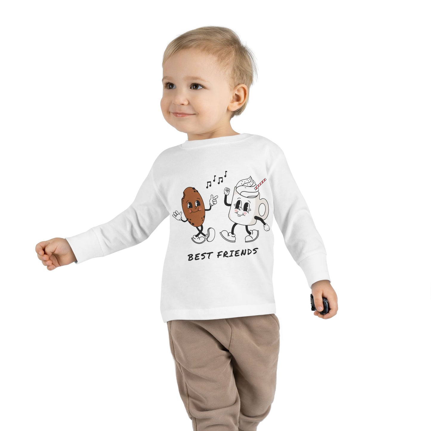 Cute Toddler Long Sleeve Tee - 'Best Friends' Design