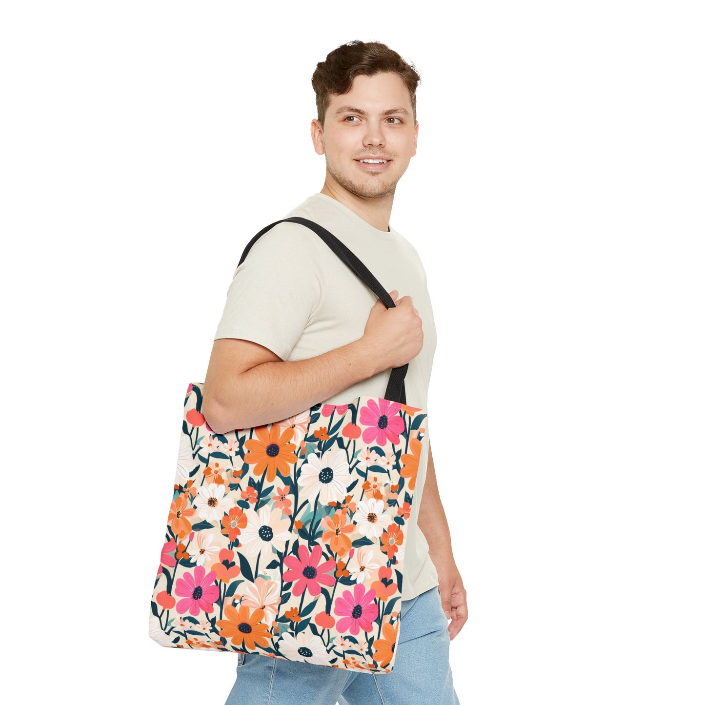 Vibrant Floral Tote Bag - Eco-Friendly Blooming Carryall for Everyday Use