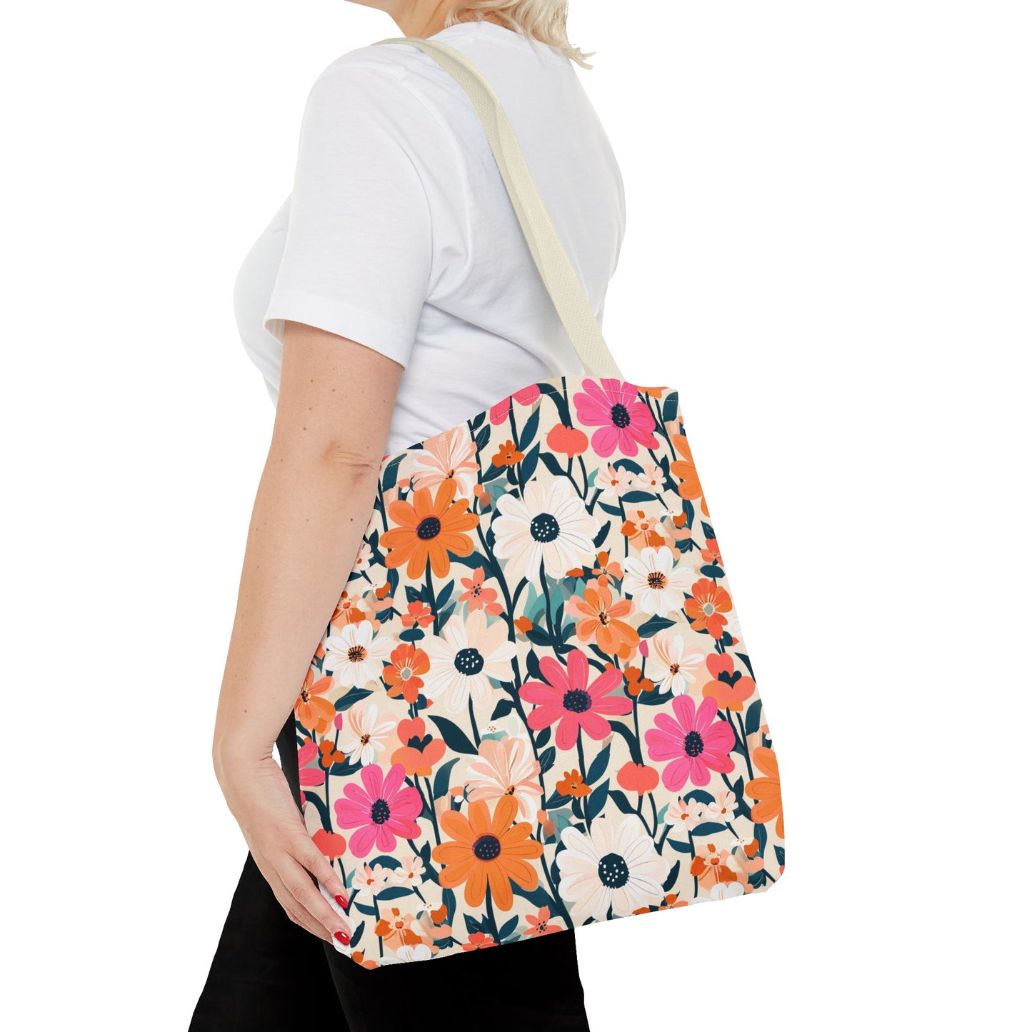 Vibrant Floral Tote Bag - Eco-Friendly Blooming Carryall for Everyday Use