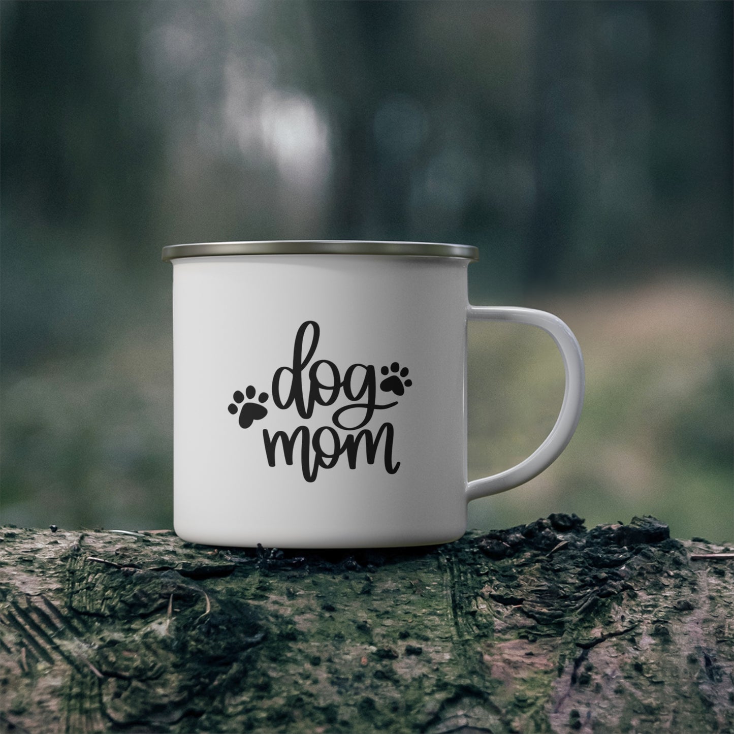 Dog Mom Enamel Camping Mug - Perfect Gift for Dog Lovers