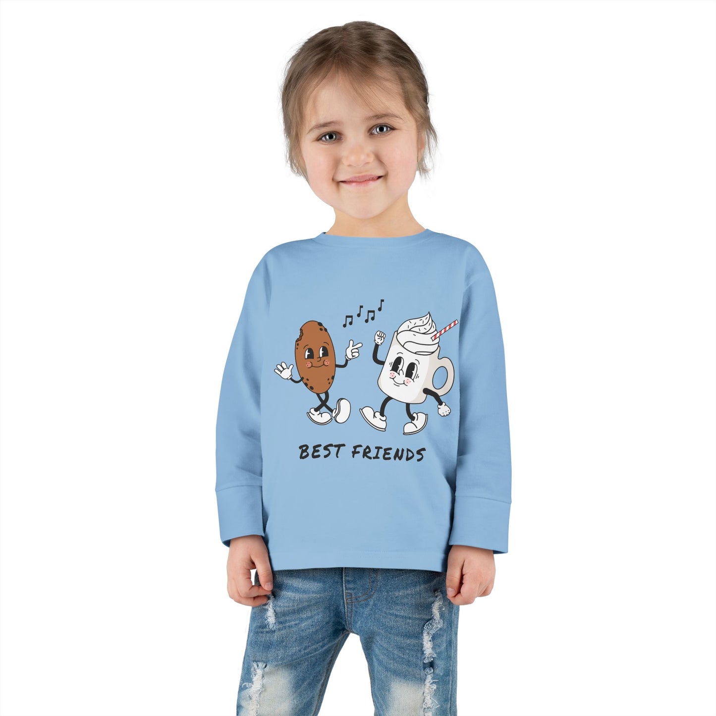 Cute Toddler Long Sleeve Tee - 'Best Friends' Design