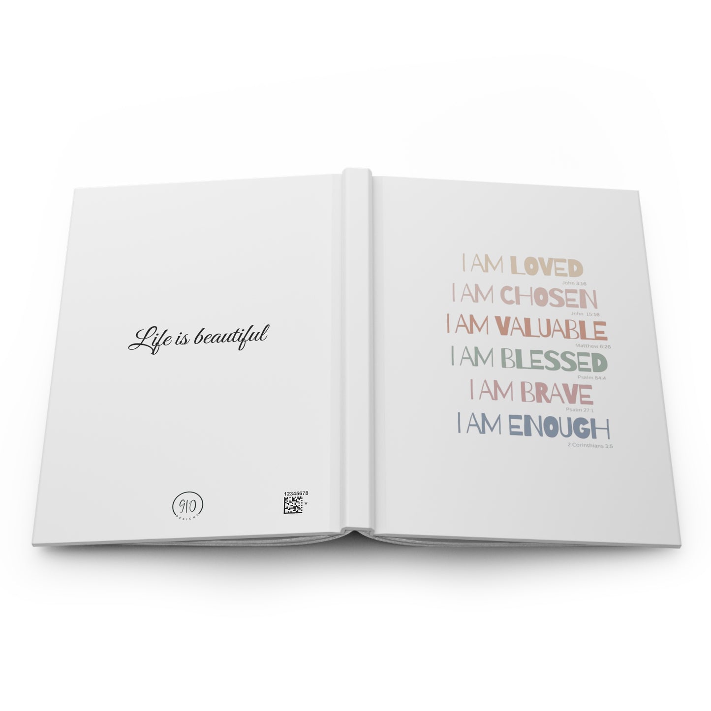 Inspirational Hardcover Journal - I Am Loved, Chosen, Blessed, and More