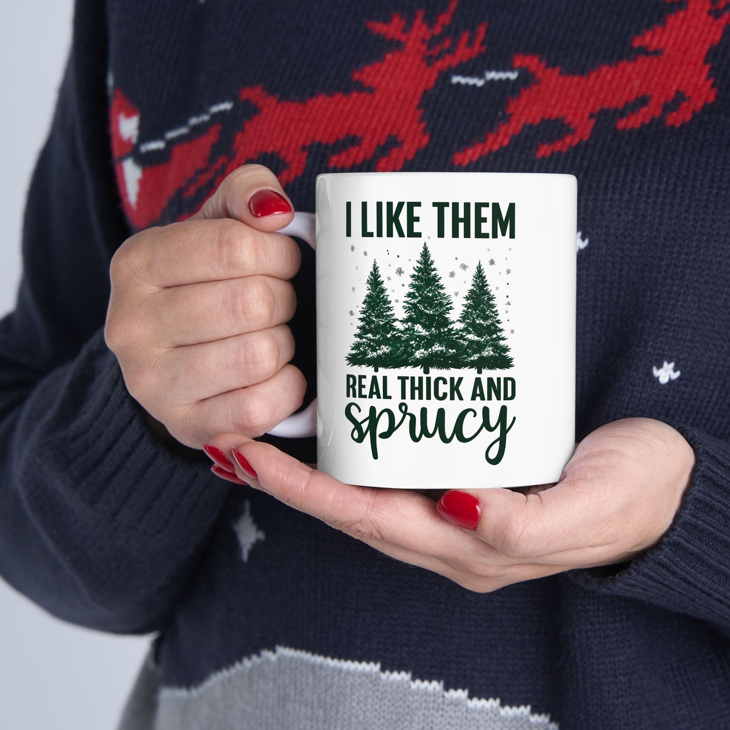 Festive Ceramic Mug - I Like My Coffee Real Strong - Perfect for Holiday Gifting