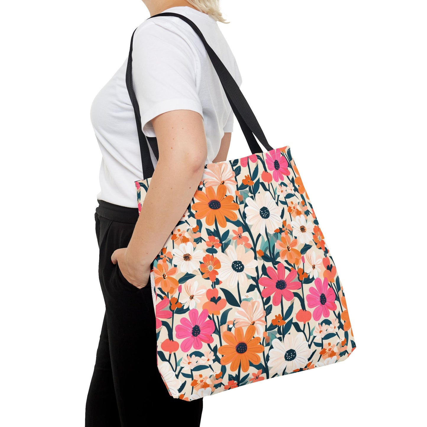 Vibrant Floral Tote Bag - Eco-Friendly Blooming Carryall for Everyday Use