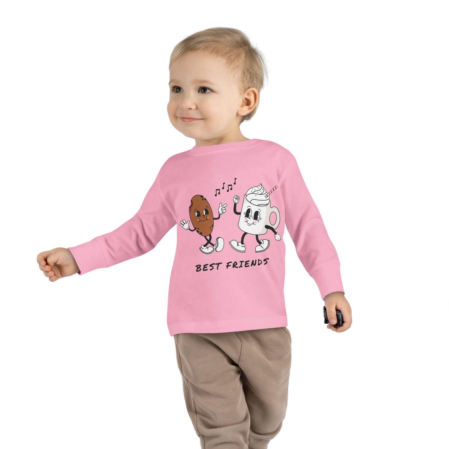 Cute Toddler Long Sleeve Tee - 'Best Friends' Design