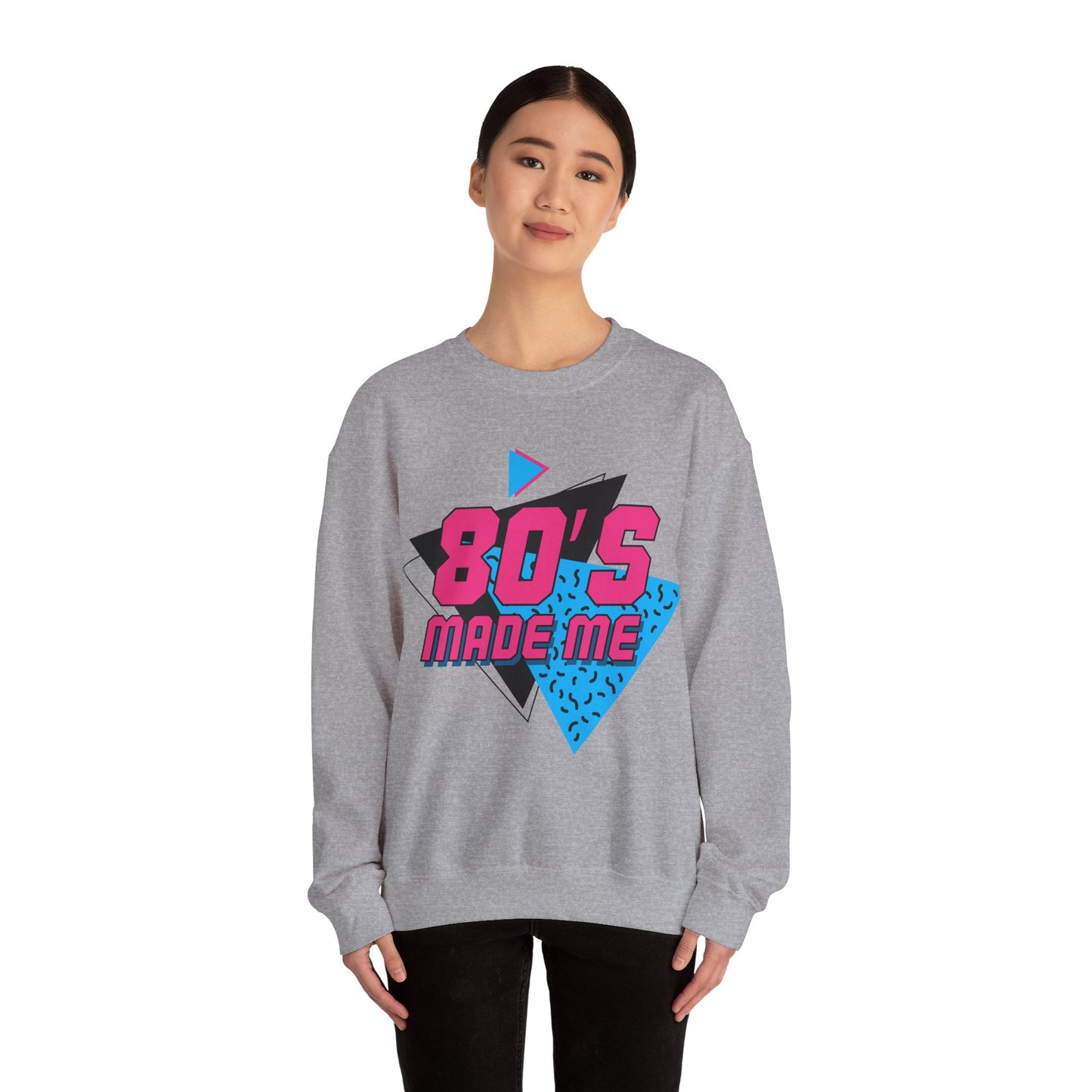 80's Made Me Unisex Heavy Blend™ Crewneck Sweatshirt - Retro Style, Perfect for Nostalgia Lovers