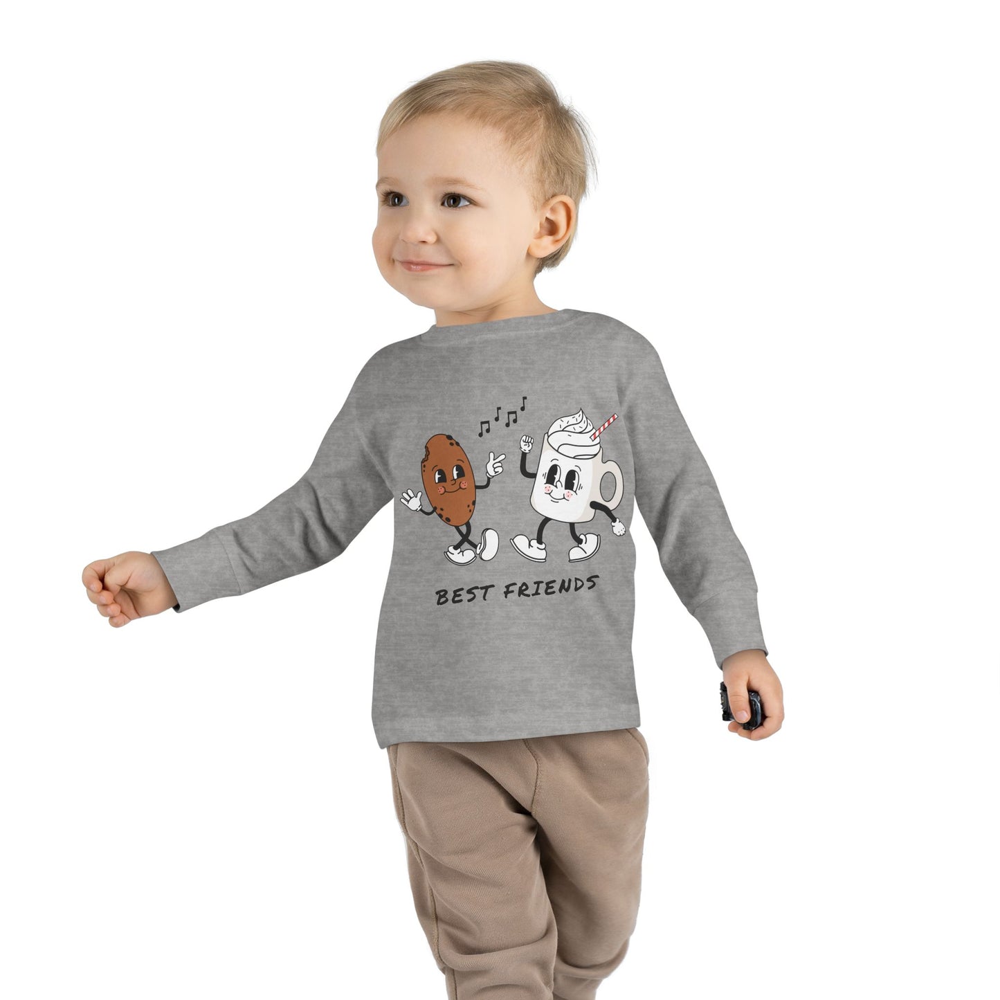 Cute Toddler Long Sleeve Tee - 'Best Friends' Design