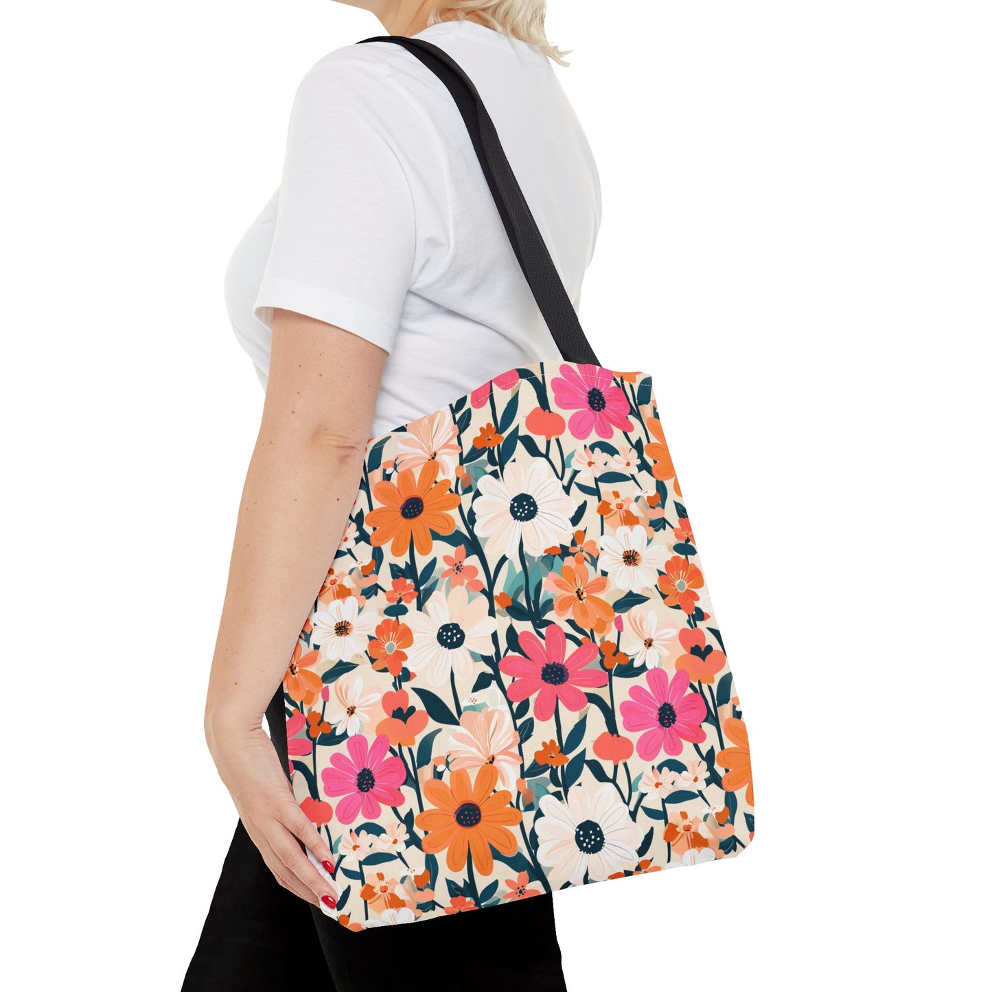 Vibrant Floral Tote Bag - Eco-Friendly Blooming Carryall for Everyday Use