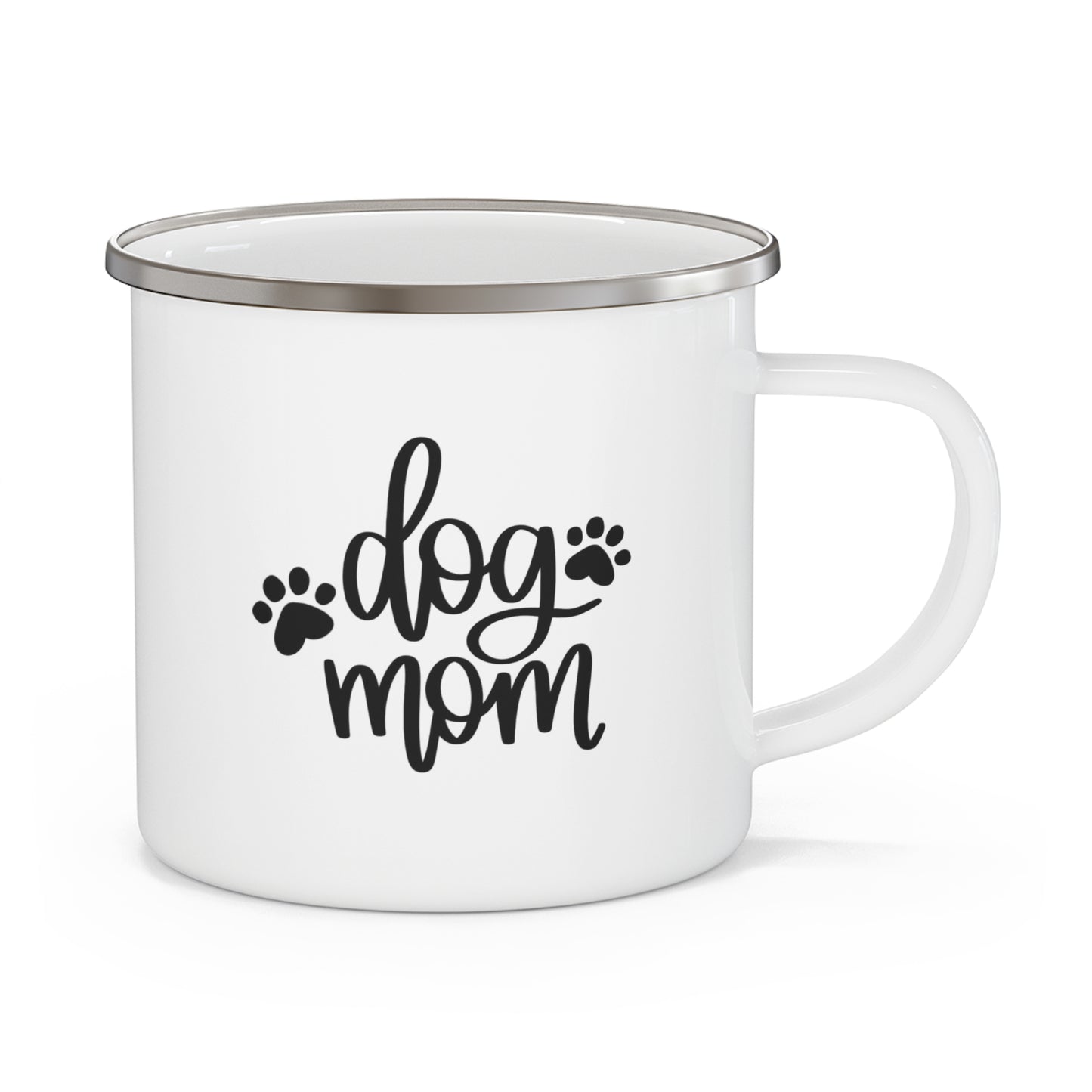 Dog Mom Enamel Camping Mug - Perfect Gift for Dog Lovers