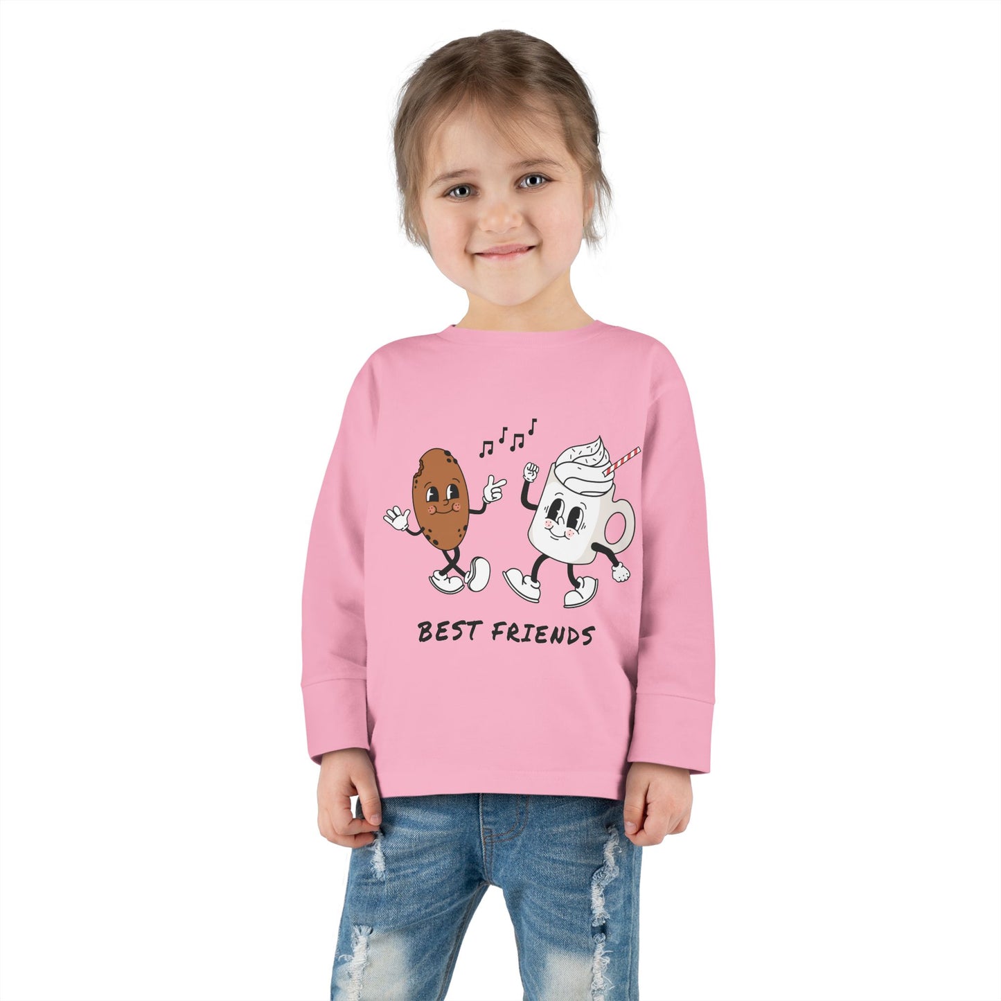 Cute Toddler Long Sleeve Tee - 'Best Friends' Design