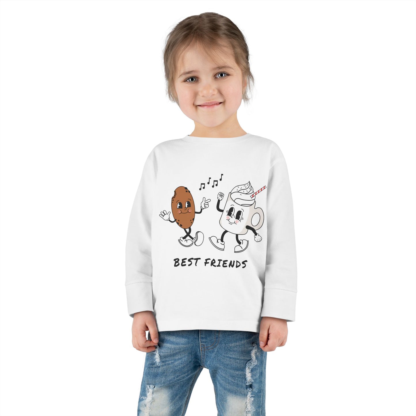 Cute Toddler Long Sleeve Tee - 'Best Friends' Design