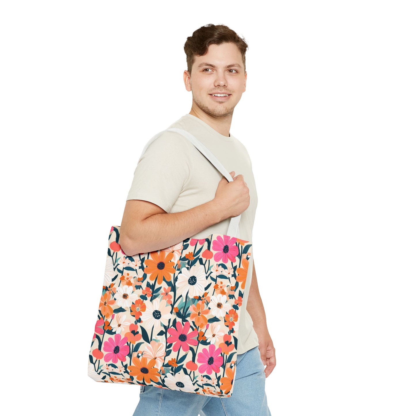 Vibrant Floral Tote Bag - Eco-Friendly Blooming Carryall for Everyday Use